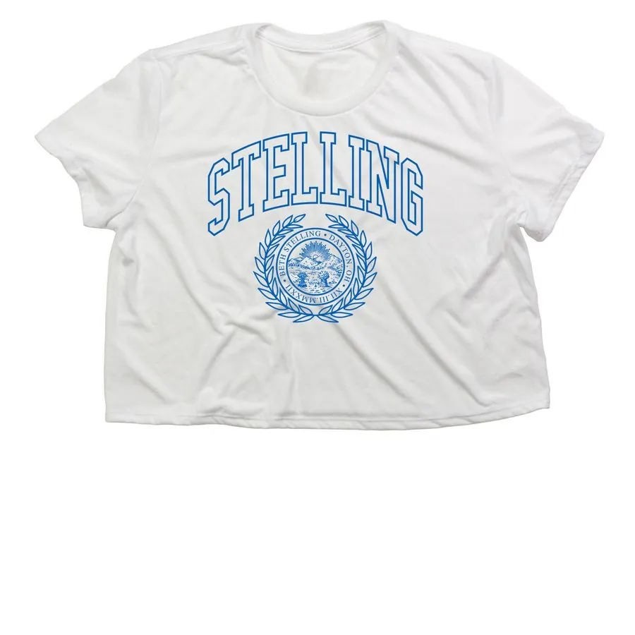 Flowy crop top with the Stelling emblem